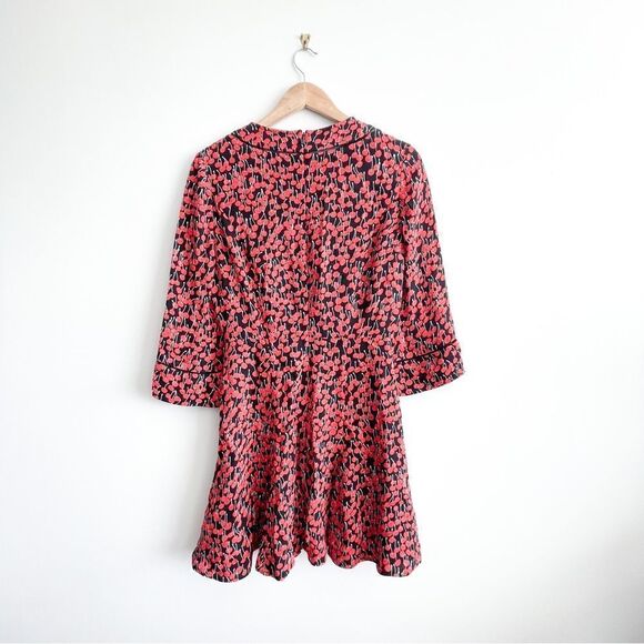 Whistles Anjelica Cherry Print Dress Red Multi Fit and Flare Lined Women's 6 - Picture 3 of 12